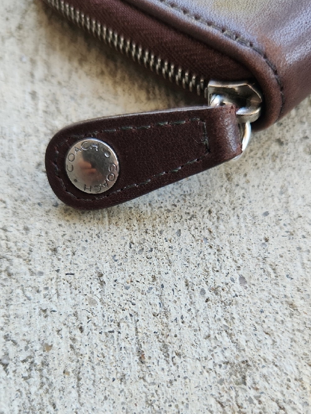 Vintage Coach Zip Around Wallet Brown Glove Tanned Leather Small Coin Purse - Picture 3 of 9